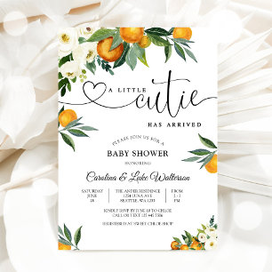 Citrus Bloemige Baby Shower Uitnodiging