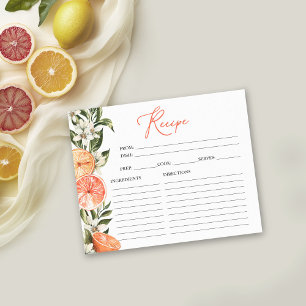 Citrus Bloemige Bruidsdouche Receptkaarten