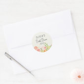 Citrus Bloemige Bruiloft Feest Favoriet Doos Ronde Sticker (Envelop)