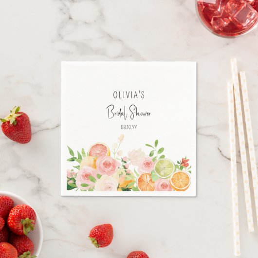 Citrus Bloemige Bruiloft Feestelijke Shower Servet (Insitu)