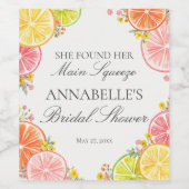 Citrus Bloemige Bruiloftsfeest Dessert Hoofdtracti Wijn Etiket (Enkel label)