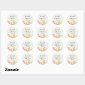 Citrus Bloemige Bruiloftsfeest Feest Favor Doos Ronde Sticker (Vel)