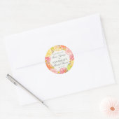 Citrus Bloemige Bruiloftsshower Favorieten Hoofdge Ronde Sticker (Envelop)