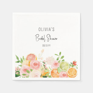Citrus Bloemige Bruiloftsshower Servet