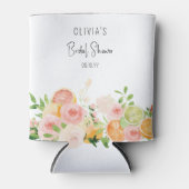 Citrus Bloemige Bruiloftstropical fel Blikjeskoeler (Voorkant)