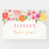 Citrus Bloemige Citroen Sinaas Bruidsdouche Spandoek (Horizontaal)