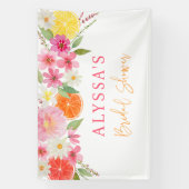 Citrus Bloemige Citroen Sinaas Bruidsdouche Spandoek (Verticaal)