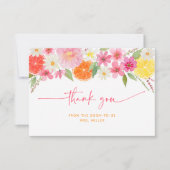 Citrus Bloemige Citroen Sinaasappel Bruidsontvangs Bedankkaart (Voorkant)