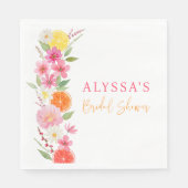 Citrus Bloemige Citroen Sinaasappel Bruidsontvangs Servet (Voorkant)