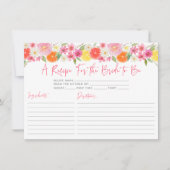 Citrus Bloemige Citroen Sinaasappel Bruiloft Recep Kaart (Voorkant)