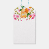 Citrus Bloemige Roze Meisje schatje Baby Shower Cadeaulabel (Achterkant)