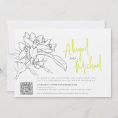 Citrus bloesem potlood schets sinaasappel bruiloft kaart (Voorkant)