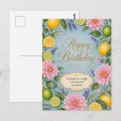 Citrus Bloesem Verjaardagsviering Briefkaart (Voorkant / Achterkant)