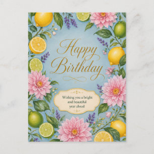 Citrus Bloesem Verjaardagsviering Briefkaart