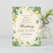 Citrus Bloom Archway Wedding Kaart (Staand voorkant)