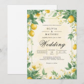 Citrus Bloom Archway Wedding Kaart (Voorkant / Achterkant)