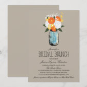 Citrus Bloom Mason Jar | Bridesmaid Brunch Kaart (Voorkant / Achterkant)