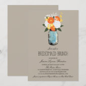 Citrus Bloom Mason Jar | Bridesmaid Brunch Kaart (Voorkant / Achterkant)
