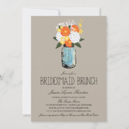 Citrus Bloom Mason Jar | bruidsmeisje brunch Kaart