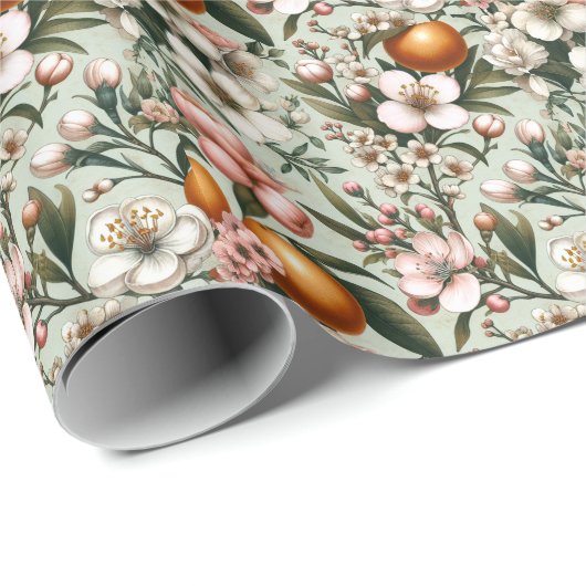  Citrus Bloom Pattern Cadeaupapier (Rol Hoek)