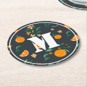 Citrus Bloom Sinaasappels & Foliage Bontanical Ronde Kartonnen Onderzetter (Gebogen)