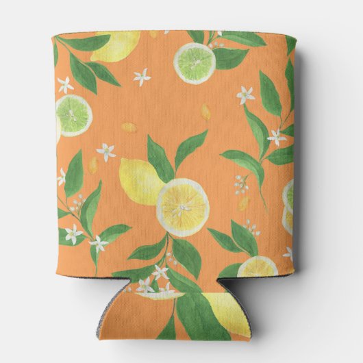 Citrus Bloom Waterverf Fabric Blikjeskoeler (Achterkant)