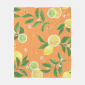 Citrus Bloom Waterverf Fabric Fleece Deken (Voorkant)