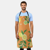 Citrus Bloom Waterverf Fabric Schort (Gedragen)