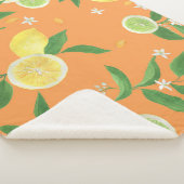 Citrus Bloom Waterverf Fabric Sherpa Deken (3/4)