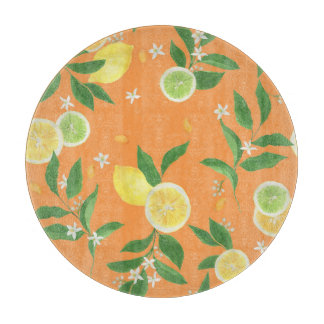 Citrus Bloom Waterverf Fabric Snijplank