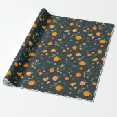 Citrus Blooms Sinaasappels & Bladgroen Cadeaupapier (Uitgerold)