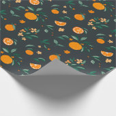 Citrus Blooms Sinaasappels & Bladgroen Cadeaupapier (Hoek)