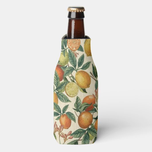 Citrus Blossom Garden Seamless Pattern  Flesjeskoeler (Fles Voorkant)