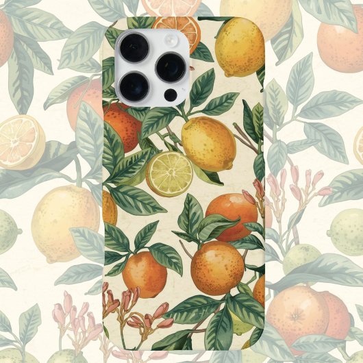Citrus Blossom Garden Seamless Pattern iPhone Hoesje