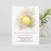 Citrus Blossom Meadow Meisje Baby shower Kaart (Staand voorkant)