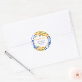 Citrus Blue Tegels Baby shower Dank u Ronde Sticker (Envelop)