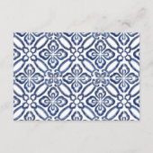 Citrus Bold Bloemen Donkerblauwe Tegel Registry De Informatiekaartje (Achterkant)