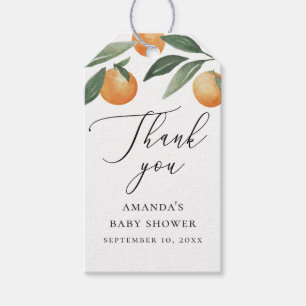 Citrus Boom Baby Shower Bedankt. Elegante Sinaasap Cadeaulabel