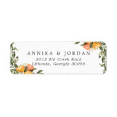 Citrus Boomgaard Boho Groene Huwelijksadreslabel Etiket (Voorkant)
