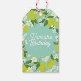 Citrus Botanical Custom Verjaardag Gift Label Cadeaulabel