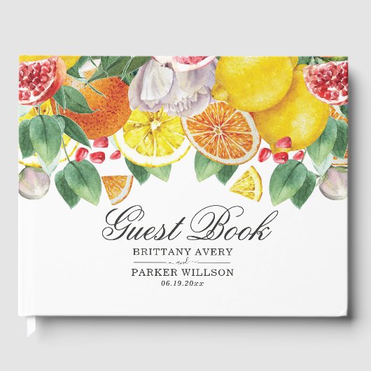 Citrus Botanical Wedding Guest Book Gastenboek (Voorkant)