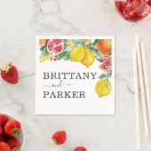 Citrus Botanical Wedding Waterverf Servet (Insitu)