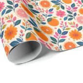 Citrus botanisch bloemen inpakpapier (Rol Hoek)