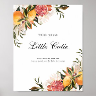 Citrus Botanisch   Teken het gastboek voor de baby Poster