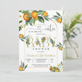 Citrus Botanische Baby Shower Uitnodiging (Staand voorkant)