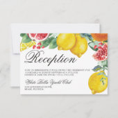 Citrus botanische bruiloft receptie kaart (Voorkant)