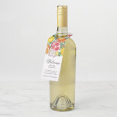 Citrus botanische bruiloft welkom flessenhanger (Schuin)