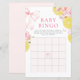 Citrus Bow Girl Baby shower Gift Bingo spel
