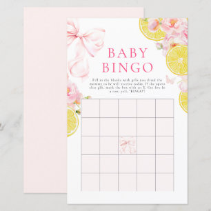 Citrus Bow Girl Baby shower Gift Bingo spel