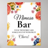 Citrus Bow Vrijgezellenfeest mimosa bar teken Poster (Voorkant)